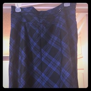 Black and blue A-line plaid Skirt